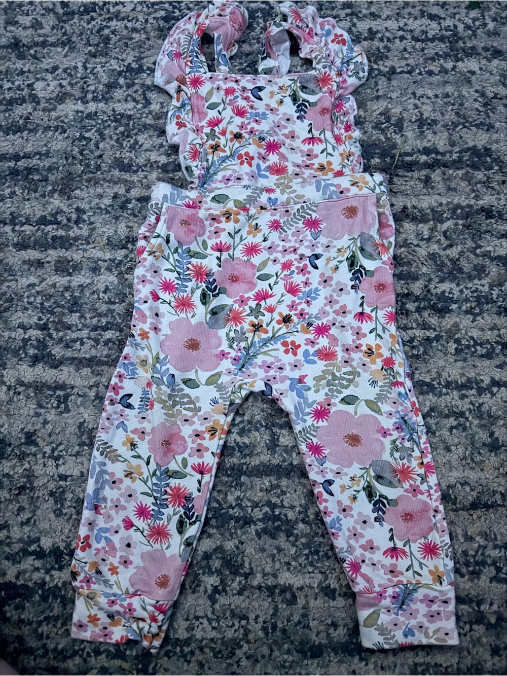Little Sleepies Floral Pink Overalls - Sleeveless Ruffle Jumpsuit